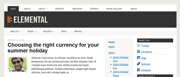 elemental-wordpress-theme-homepage-screenshot
