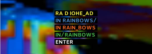 Radiohead In Rainbows website screenshot