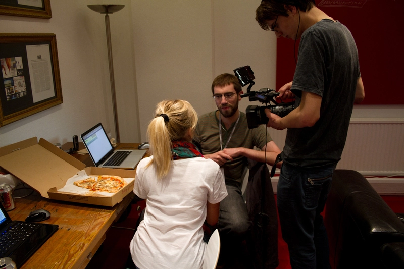 Me being interviewed at the Hackathon