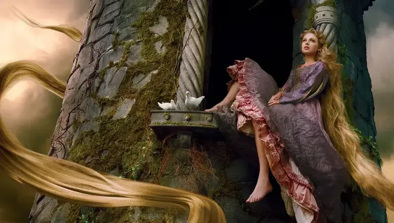 Taylor Swift as Rapunzel in Tangled