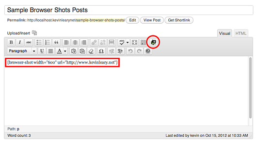 Browser Shots WordPress Shortcode