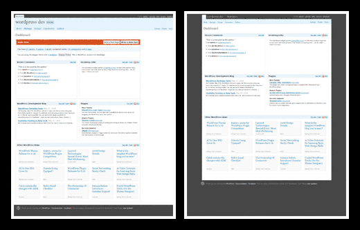 New WordPress dashboard design