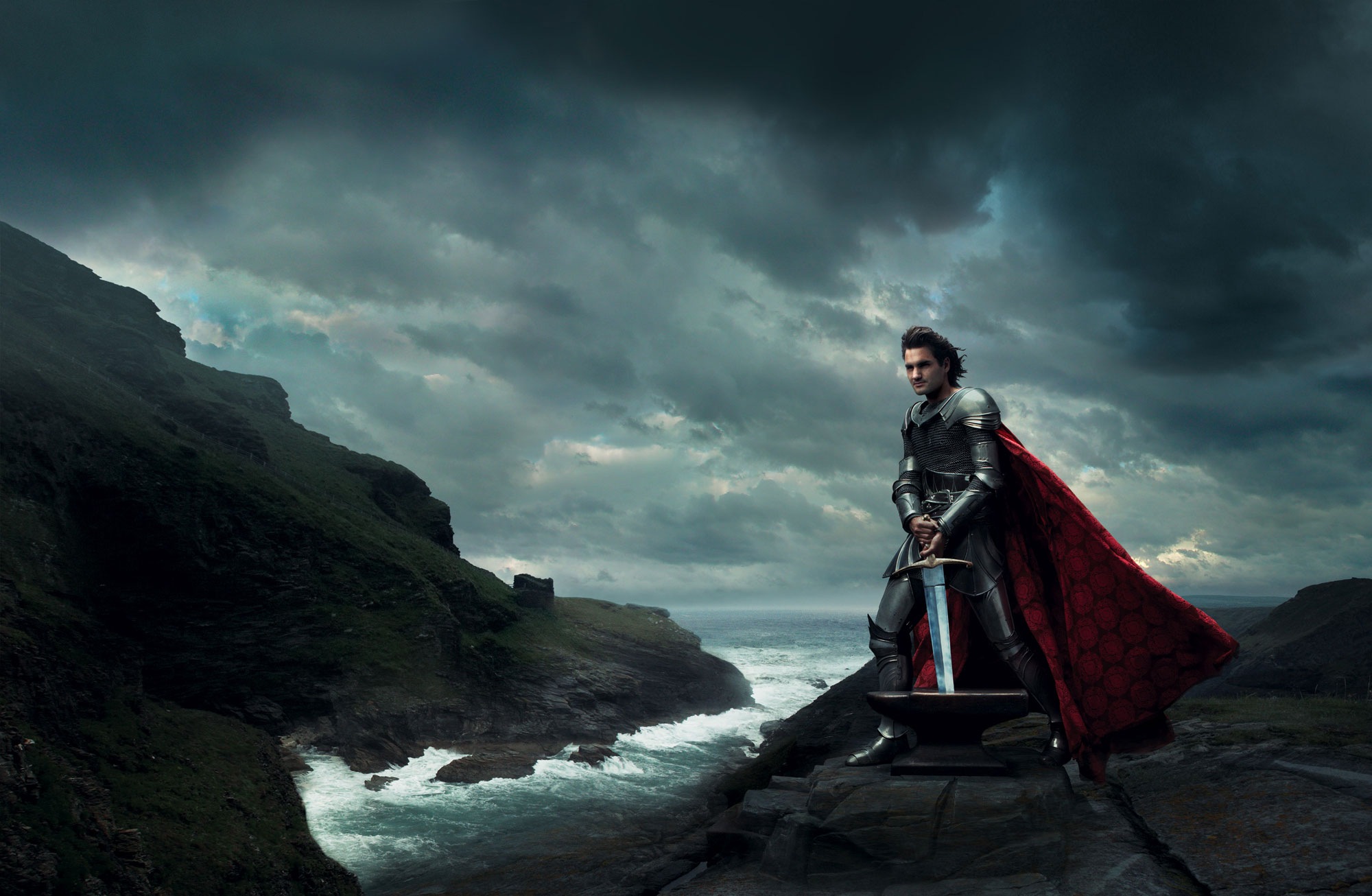 Roger Federer as King Arthur from Sword in the Stone