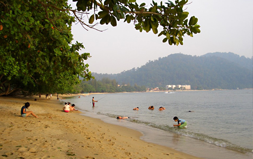 A quiet, empty beach on Pangkor