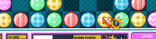 an image of Bubble Game showing a couple of the new features in action