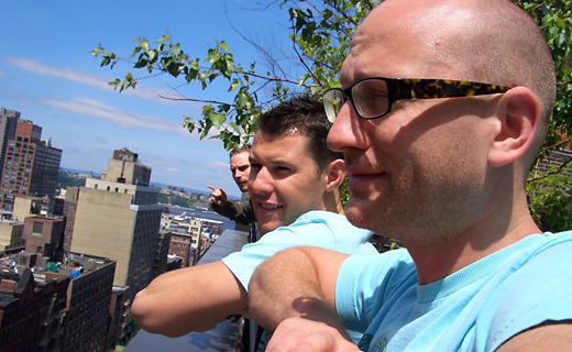 From left to right - Nic, Rob and Alex on the roof of our hotel